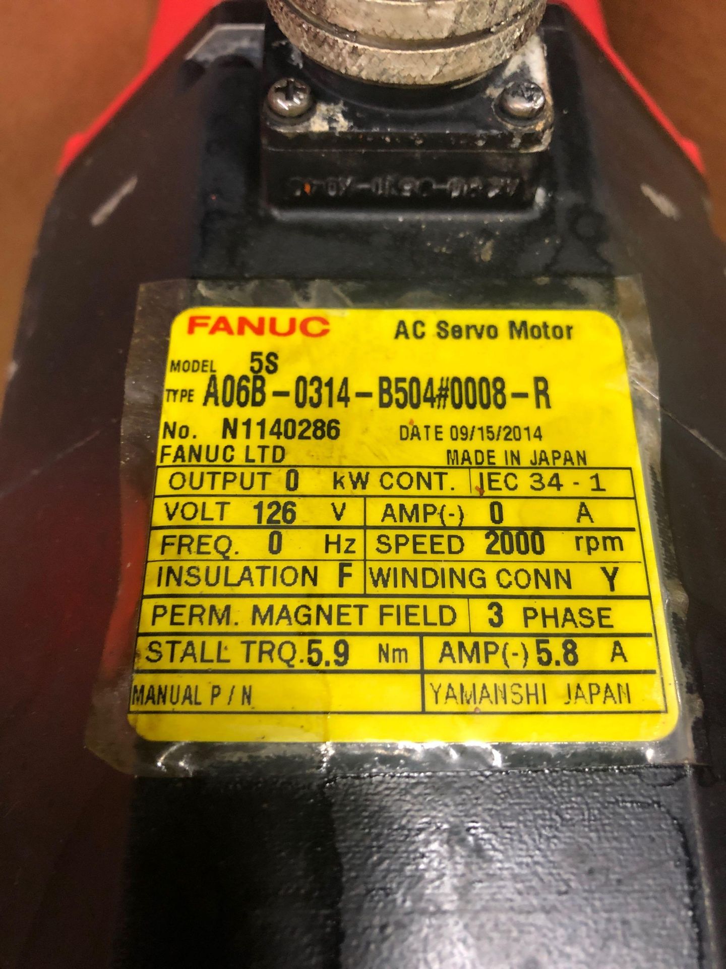 Fanuc servo motor model A06B-0314-B504. - Image 2 of 2