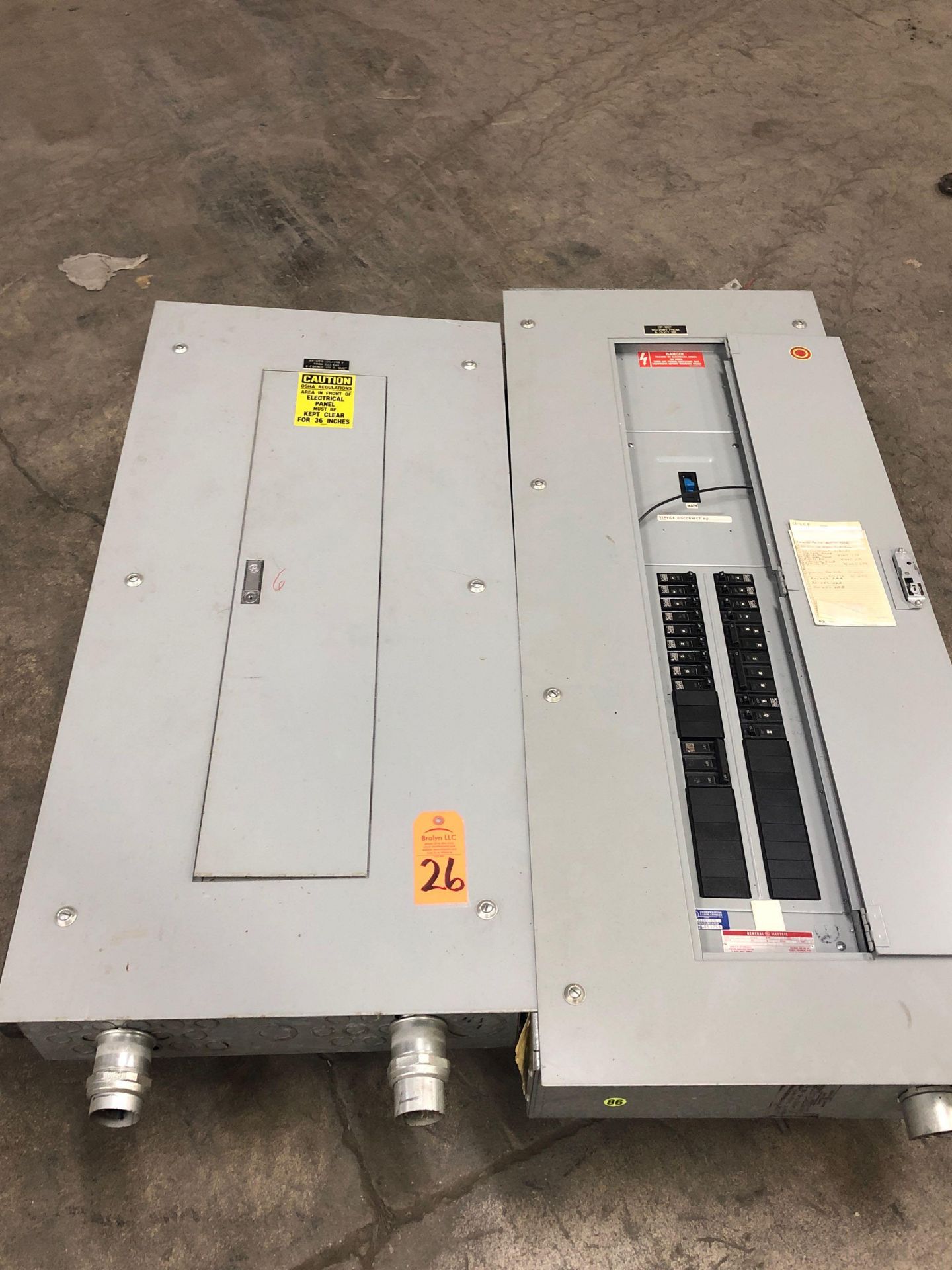 Qty 2 - GE type NLAB breaker box. 225amp, 3 phase.