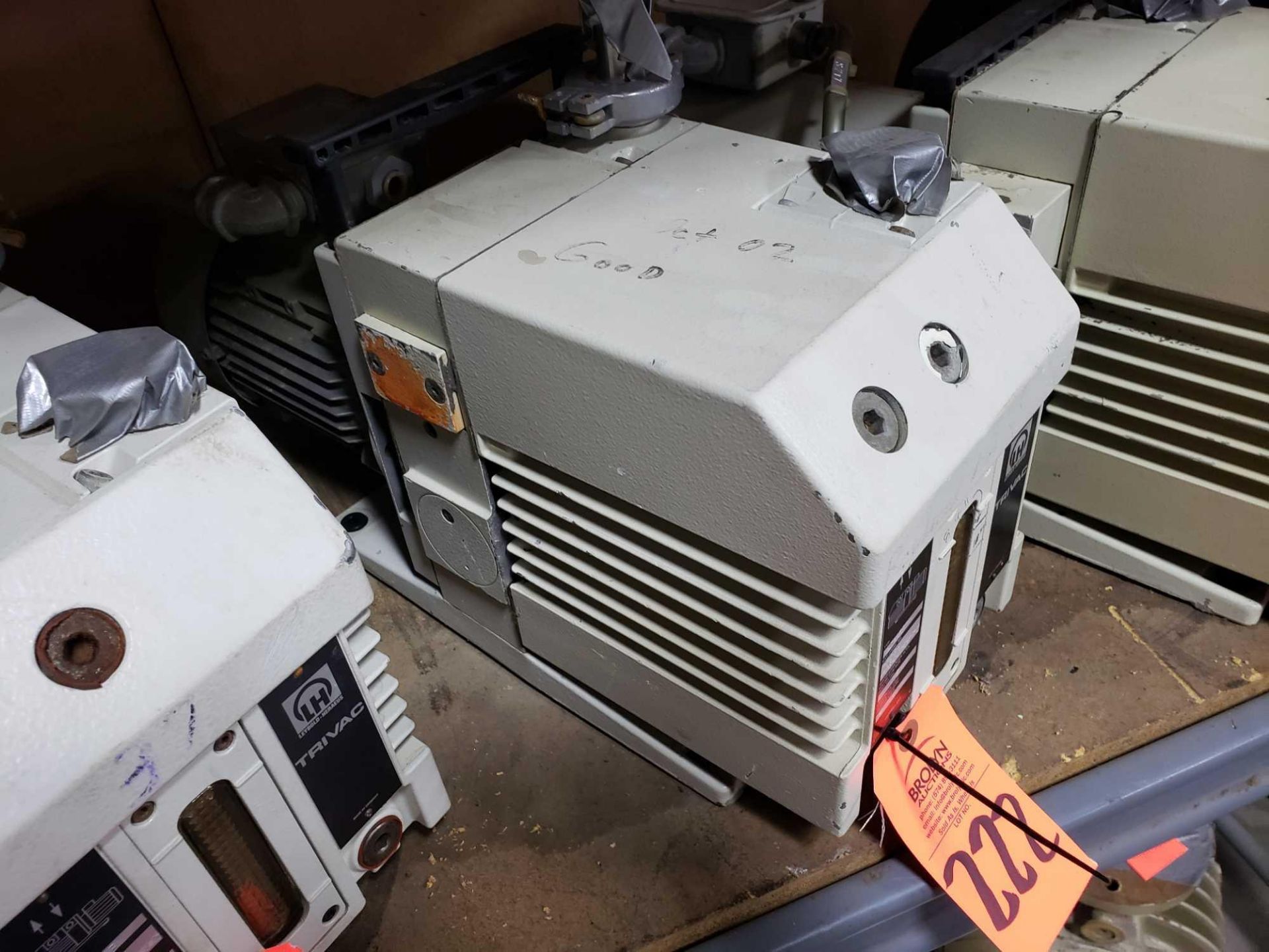 Leybold Trivac Model D16B vacuum pump with marathon motor.