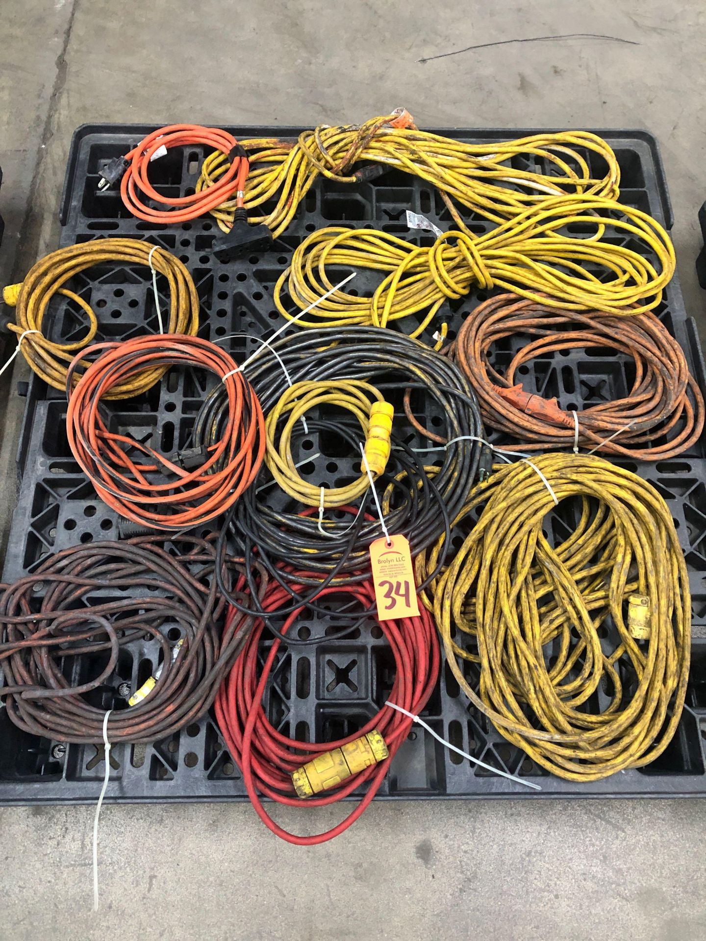 Pallet of assorted cords.