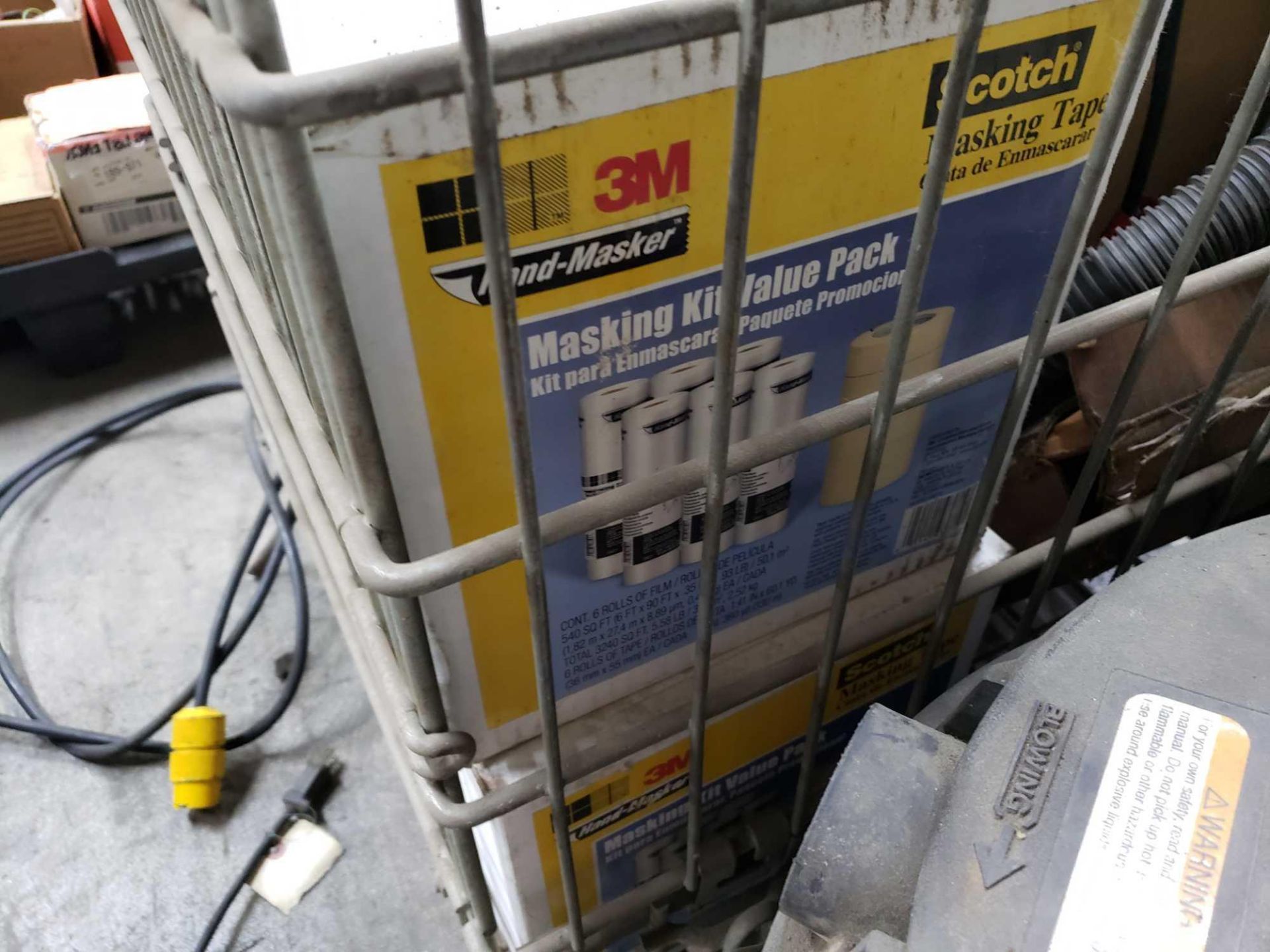 Qty 2 - shop vacs with wire basket, hose, and boxes of new 3M masking kits. - Image 3 of 4