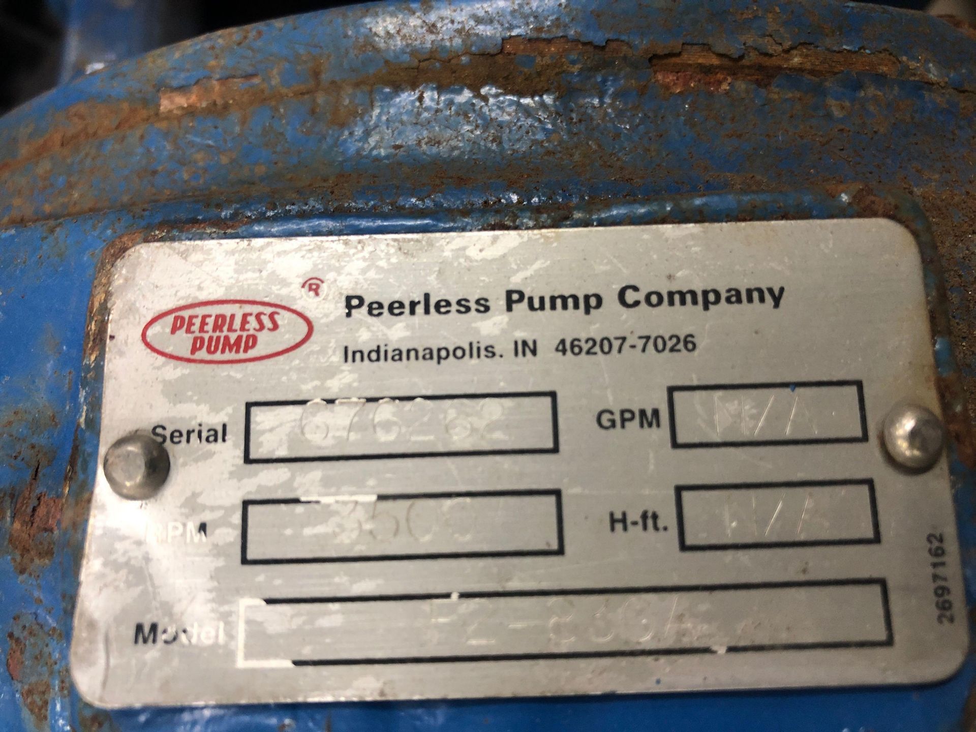 Peerless pump model F2-83GA. - Image 3 of 5