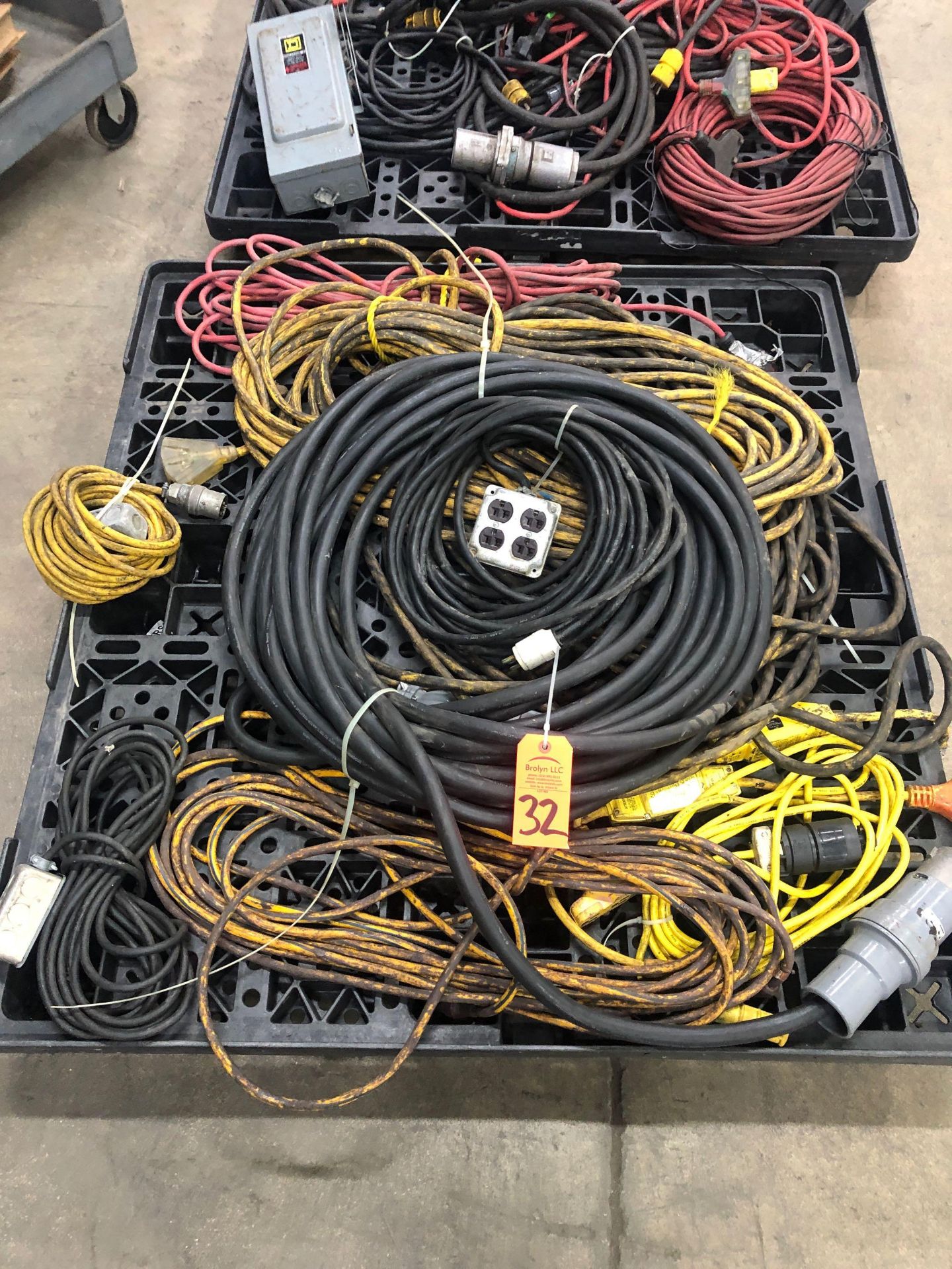 Pallet of assorted cords.