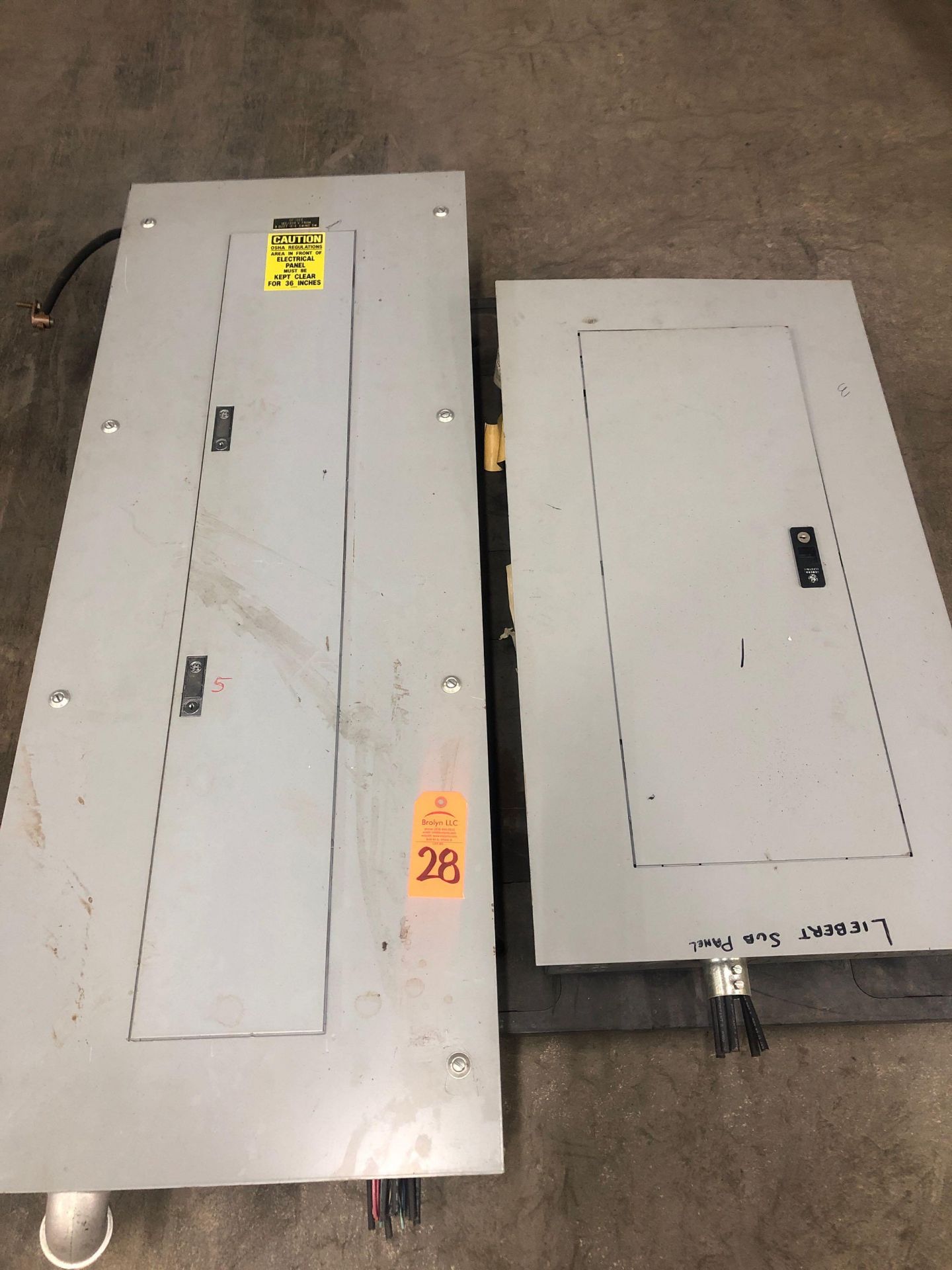 Qty 2 - GE type NLAB breaker box. 150amp, 3 phase, and A Series catalog AF37F.