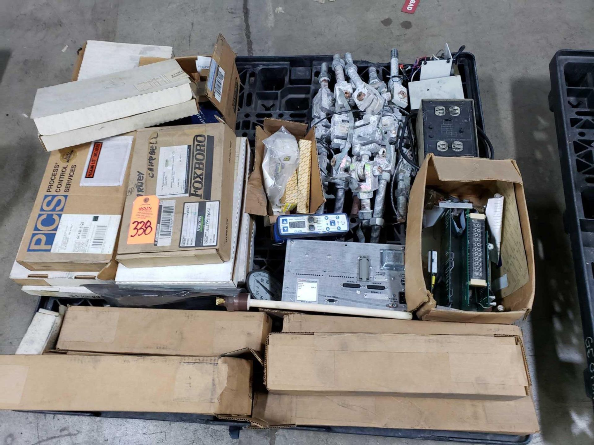 Pallet of assorted electrical. Some componentss are new in box.