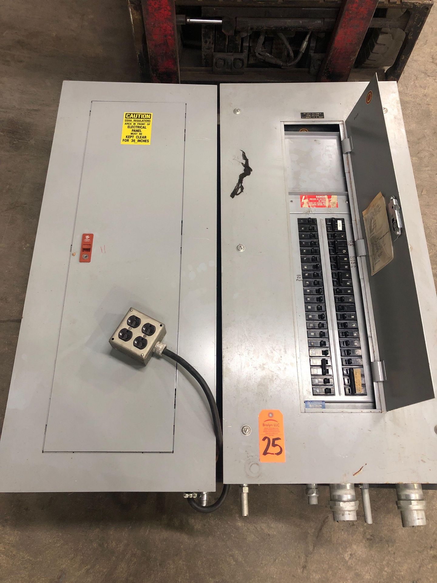 Qty 2 - GE type NLAB breaker box. 225amp, 3 phase.