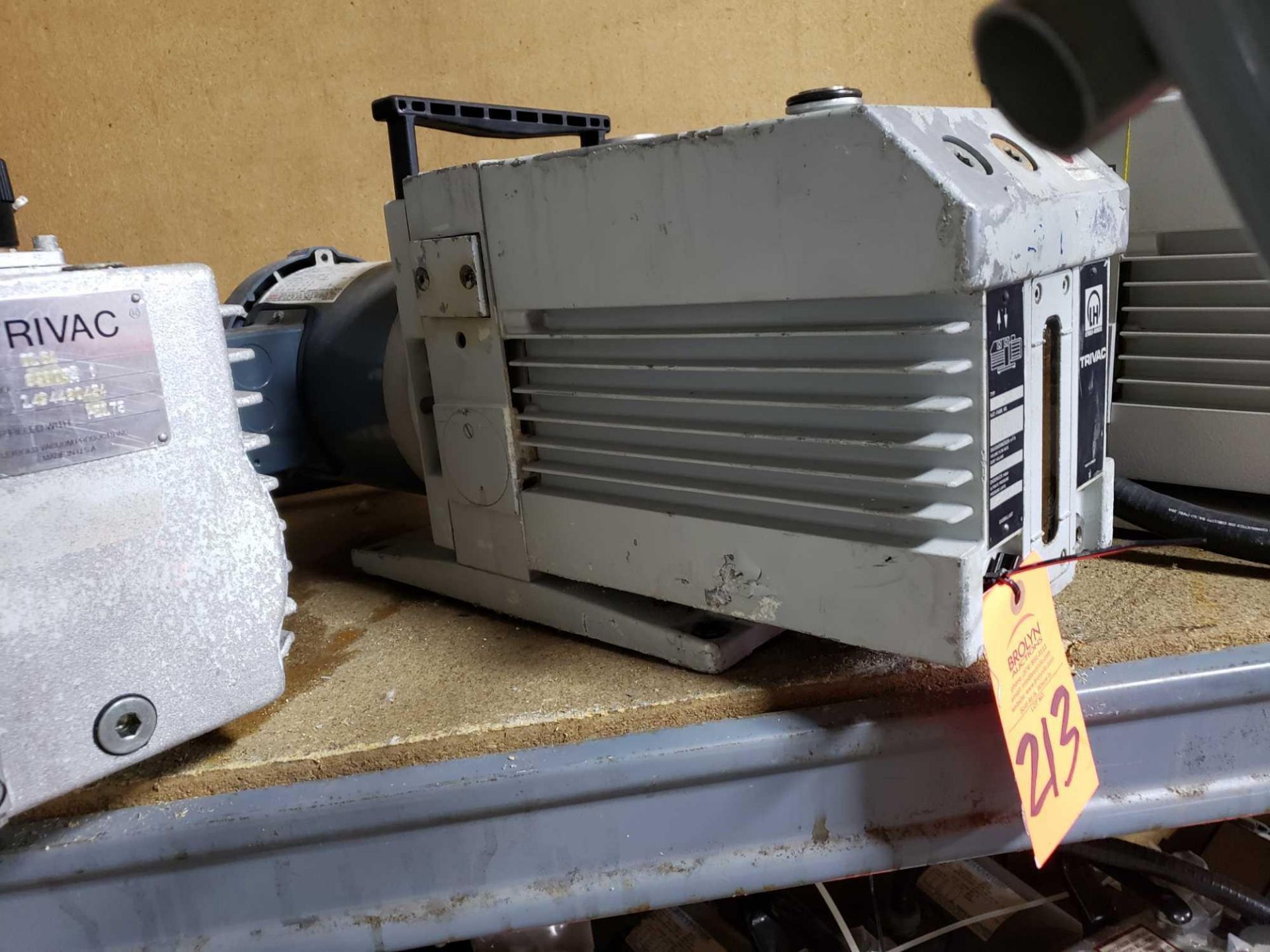 Leybold Trivac Model D25B vacuum pump with marathon motor.