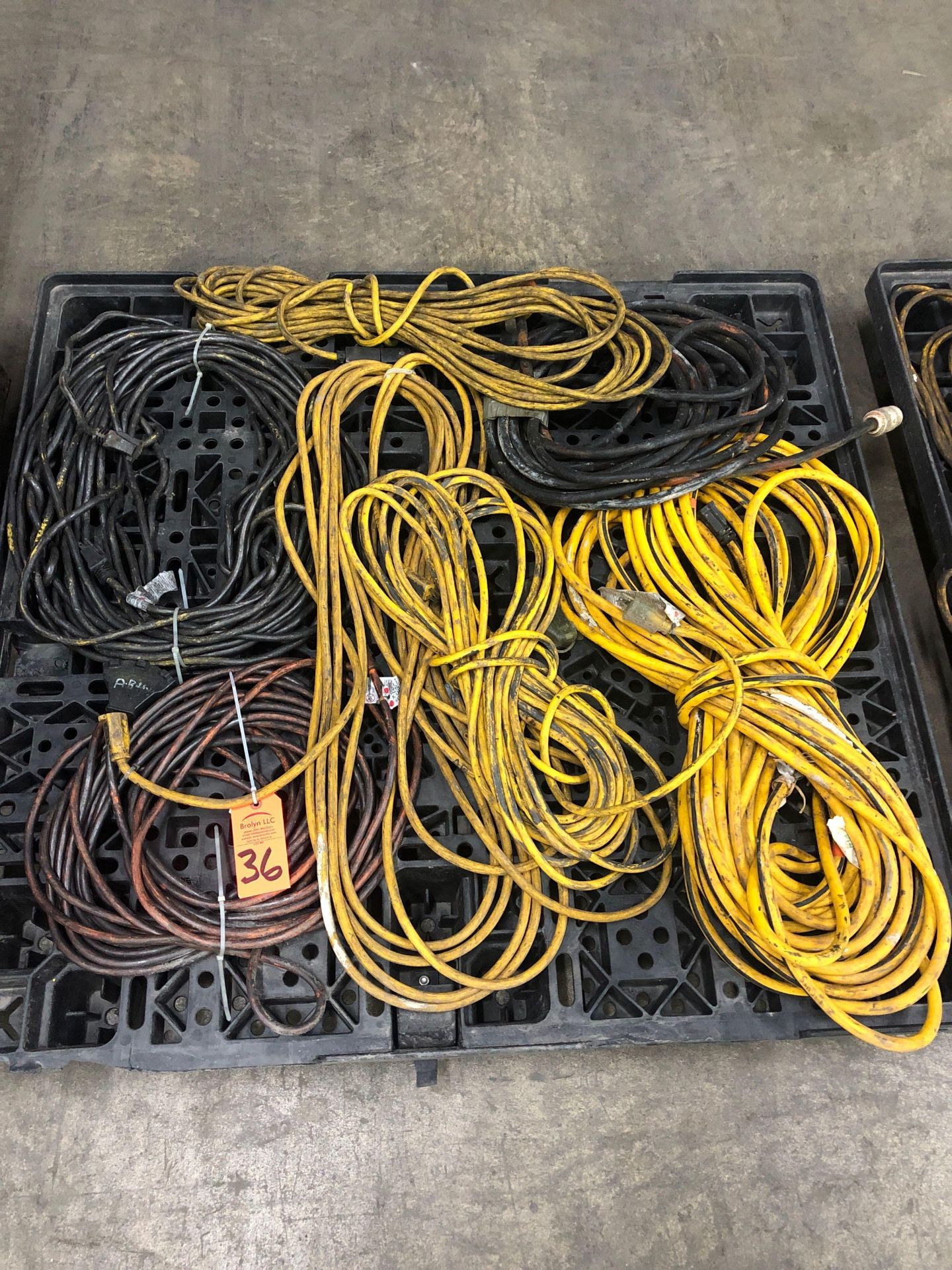 Pallet of assorted cords.