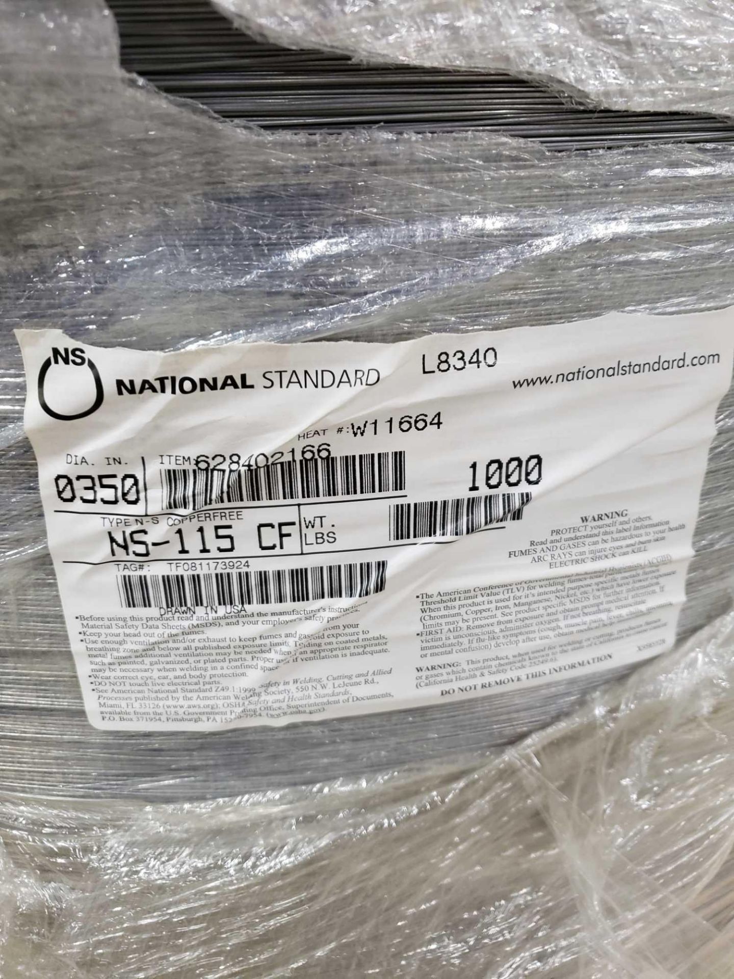 National Standard Tru-Trac .035 welding wire. 1000lb spool. - Image 3 of 3