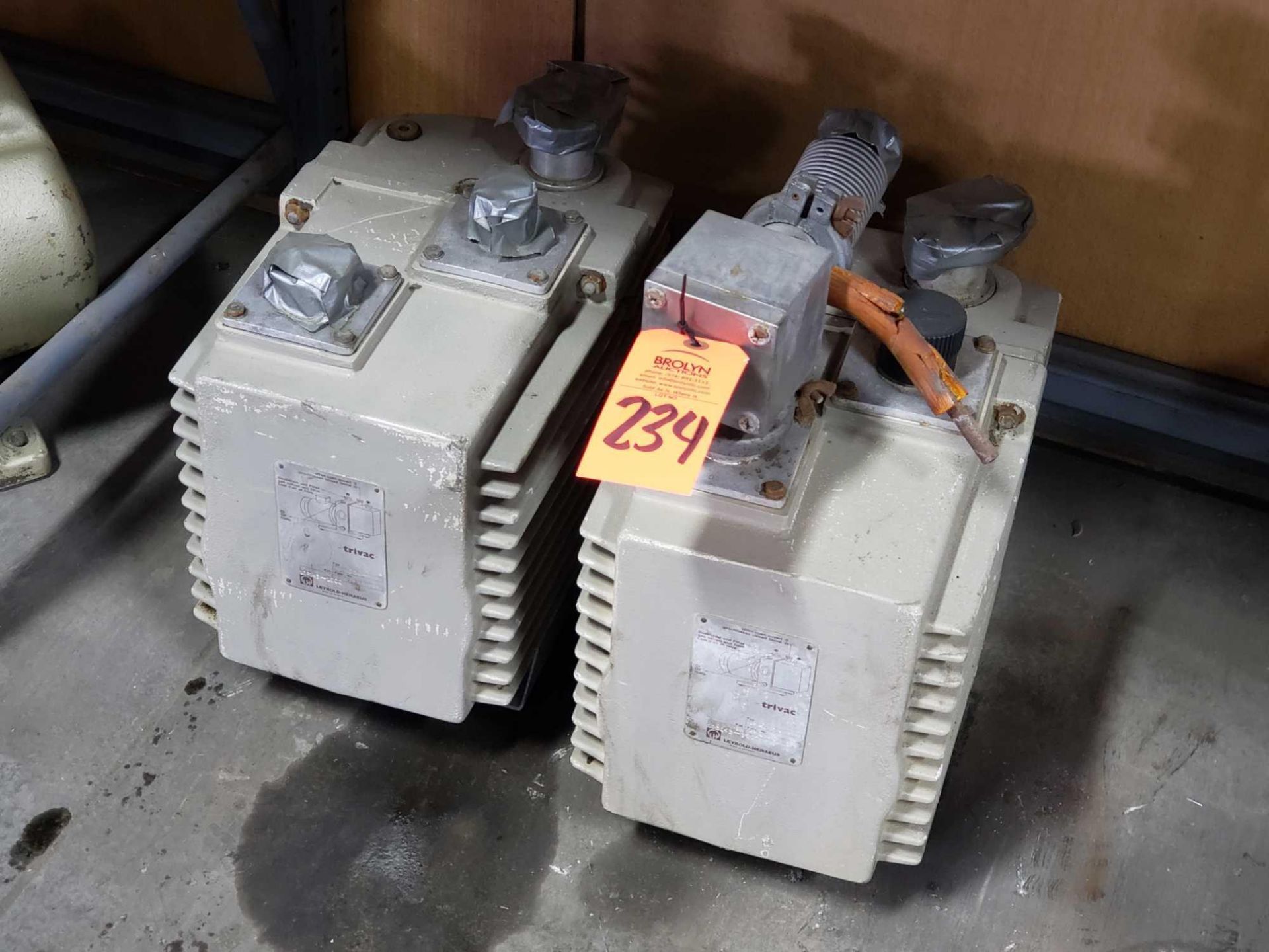 Qty 2 - Leybold Trivac Model D30A pumps (pump side only)