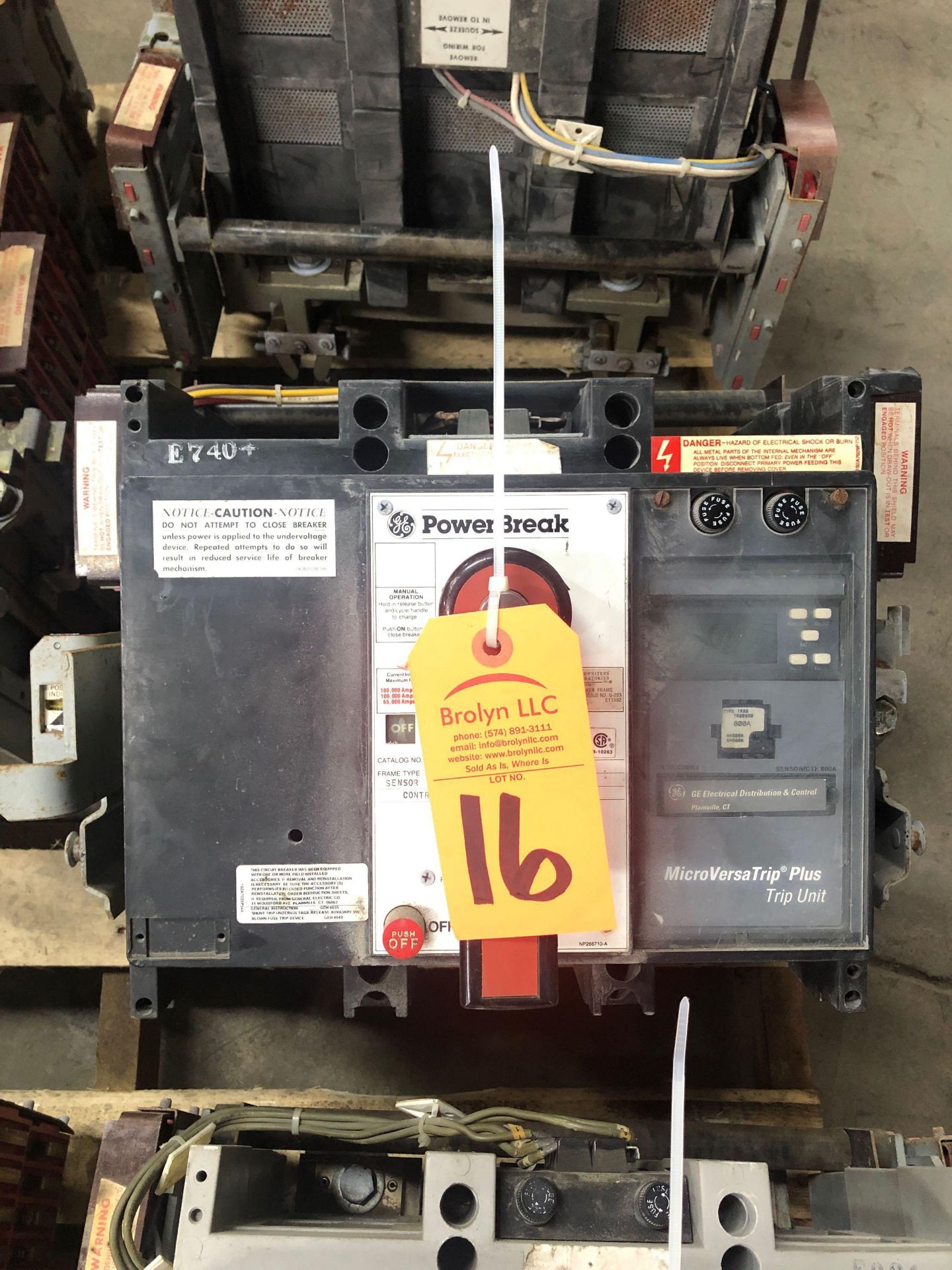 GE Power Break breaker. Model THP88SSE1. 800amp.