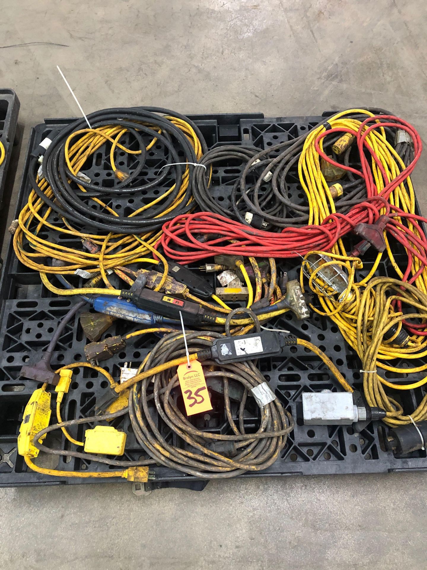 Pallet of assorted cords.