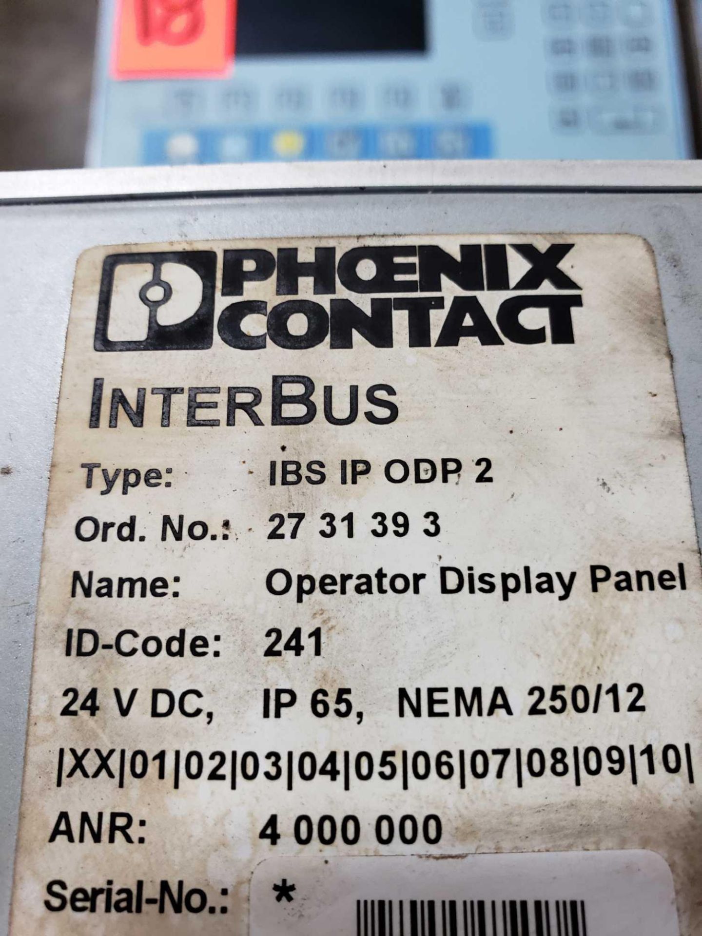 Phoenix Contact Interbus Mode IBS-IP-ODP-2 operator display panel. - Image 2 of 2