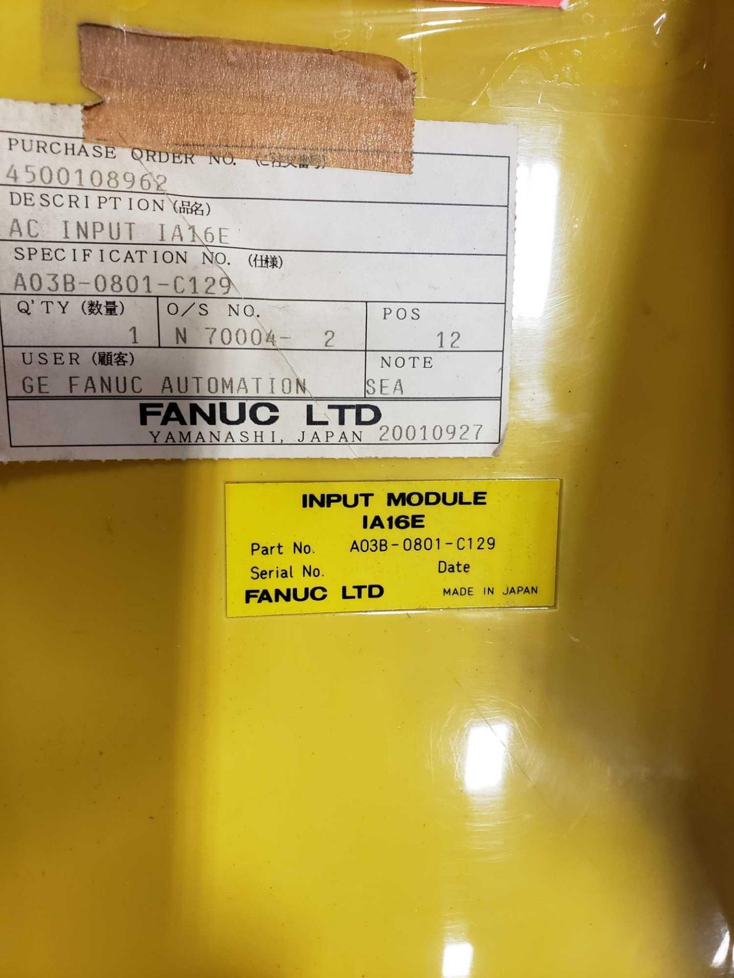 Qty 2 - Fanuc model A03B-0801-C129 plc input module. - Image 2 of 2