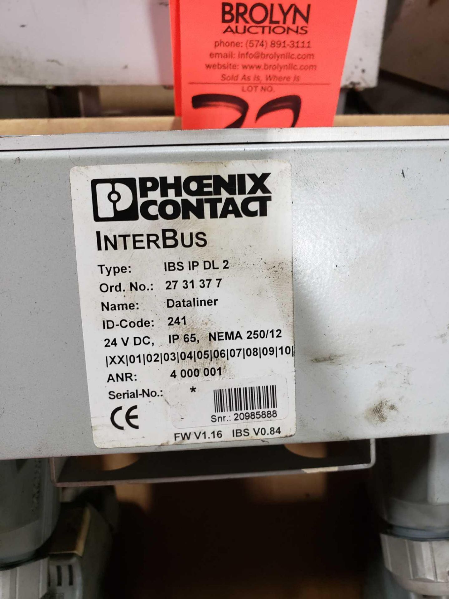 Qty 2 - Phoenix Contact Interbus IBS-IP-DL-2 user PLC user interface. - Image 2 of 2