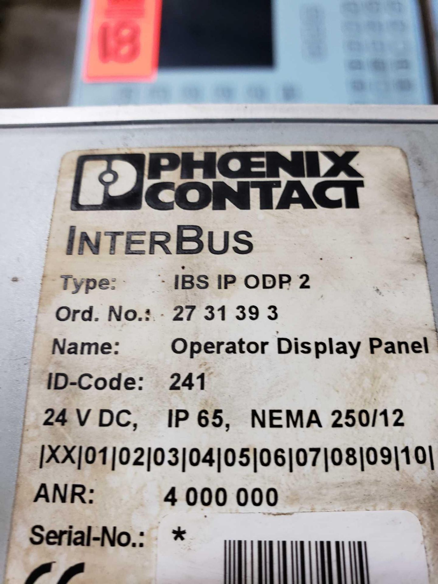 Phoenix Contact Interbus Mode IBS-IP-ODP-2 operator display panel. - Image 2 of 2