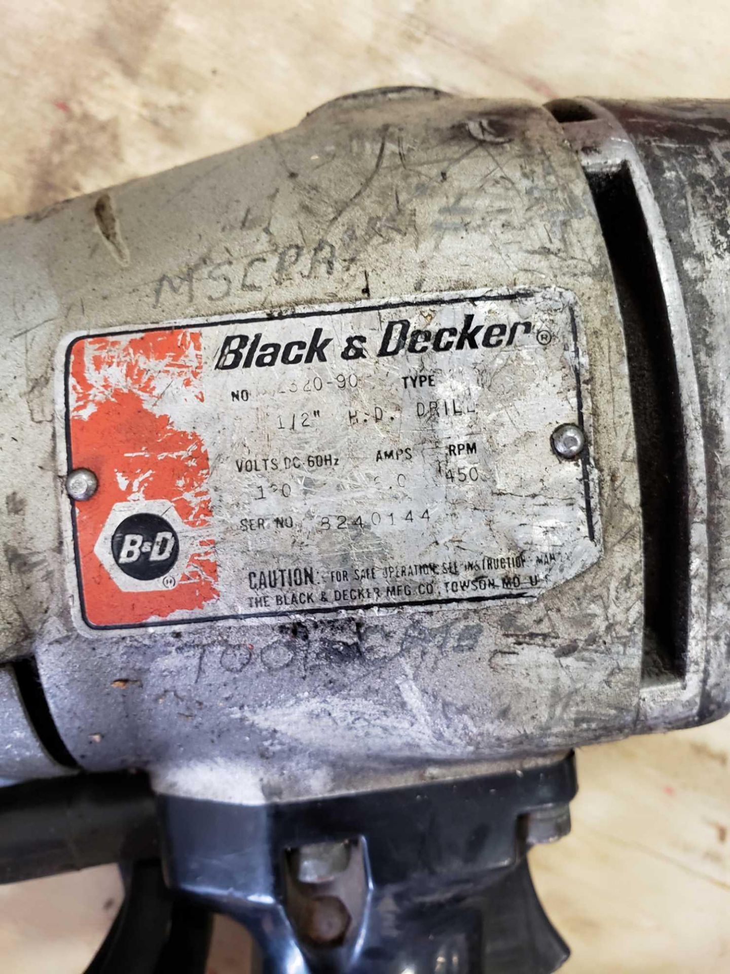 Qty 2 - Black and Decker 1/2" drills. 110v single phase. - Image 5 of 5