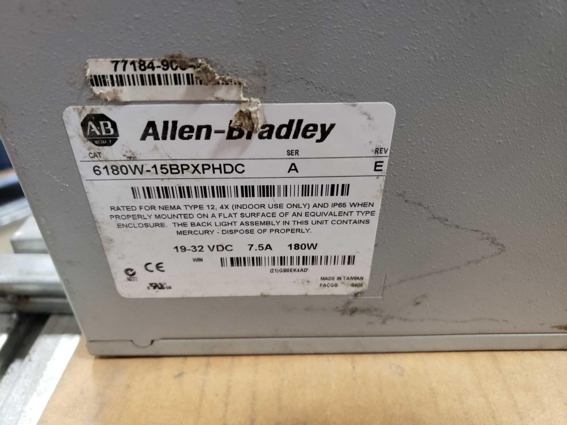 Allen Bradley Versaview 1500W catalog 6180W-15BPXPHDC user control interface. - Image 2 of 2