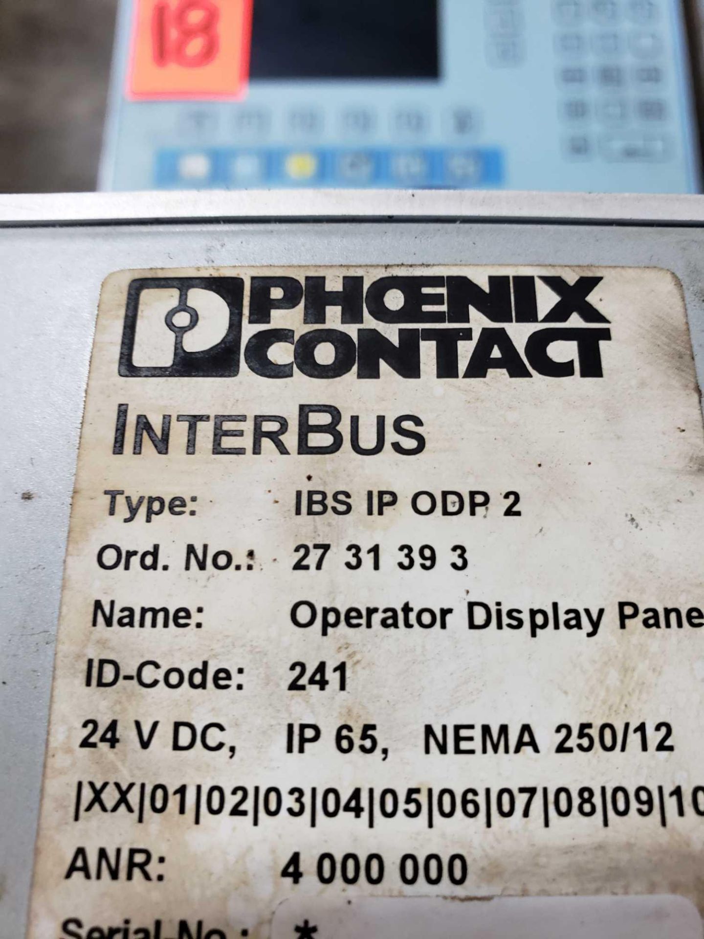 Phoenix Contact Interbus Mode IBS-IP-ODP-2 operator display panel. - Image 2 of 2