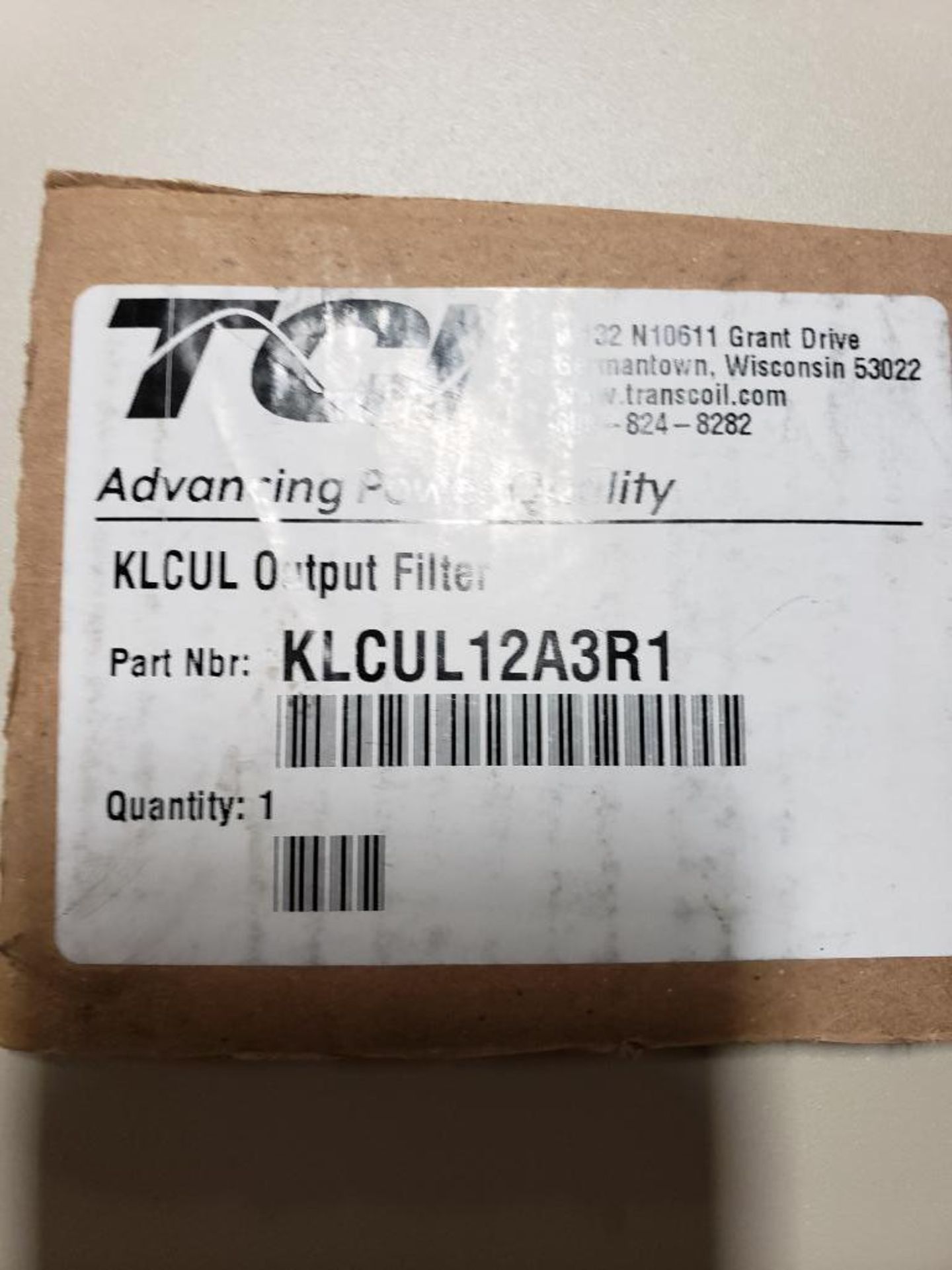 TCI output filter part number KLCUL12A3R1. New as pictured. - Image 2 of 5