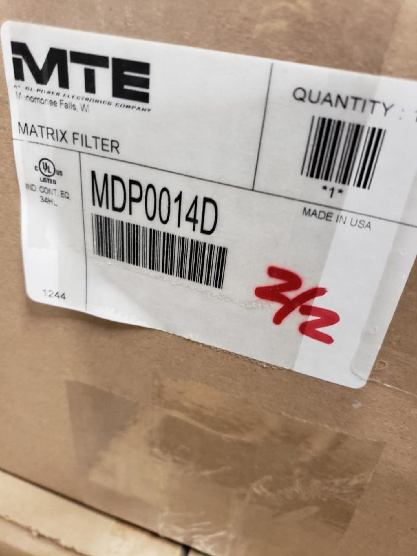 Qty 2 - MTE matrix filter model MDP0014D. New in boxes. - Image 5 of 8