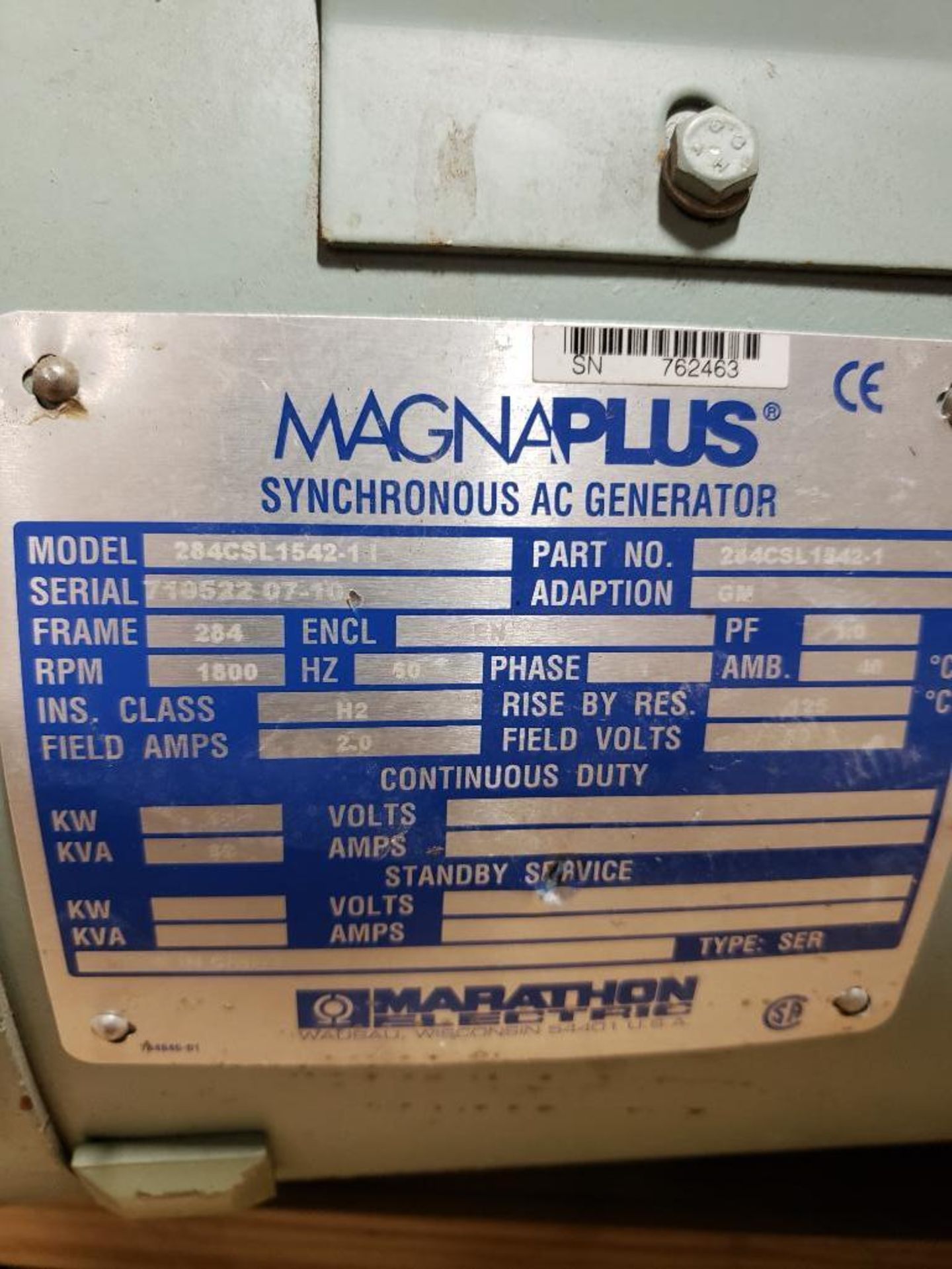 Marathon Magnaplus synchronous AC generator. 40kw estimated rating. - Image 3 of 6