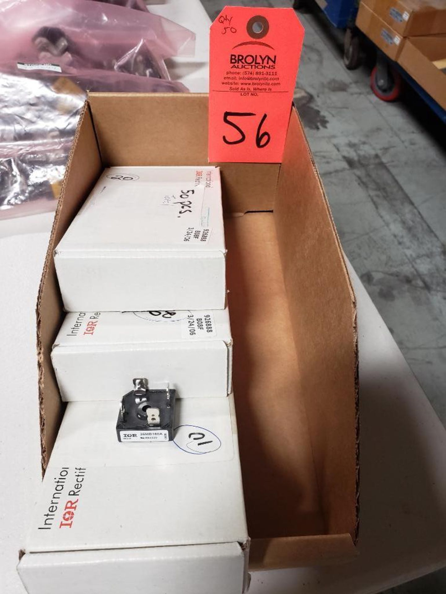 Qty 50 - IOR part number 26MB160A. New in bulk boxes.