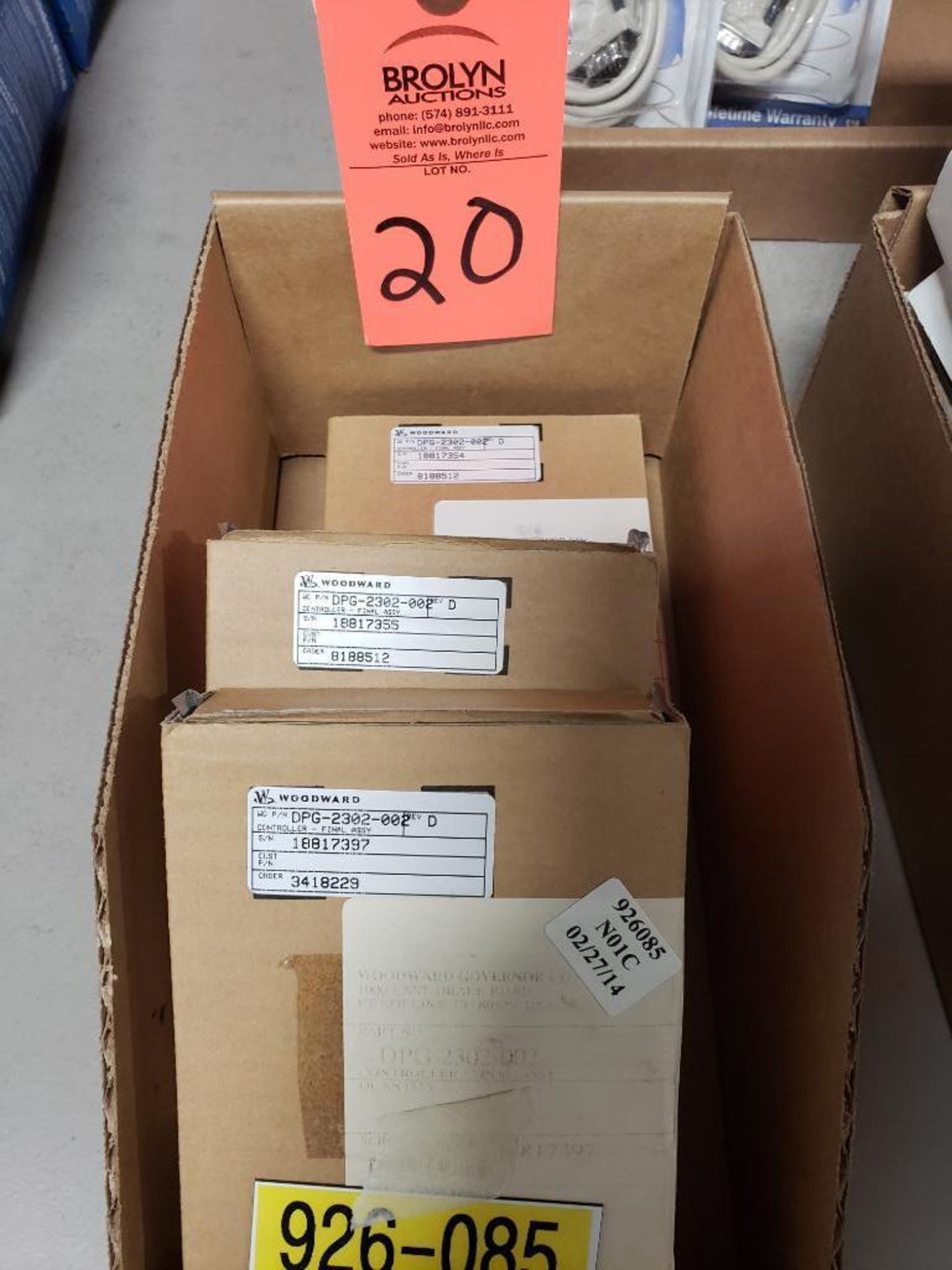 Qty 3 - Woodward part number DPG-2302-002. New in boxes.