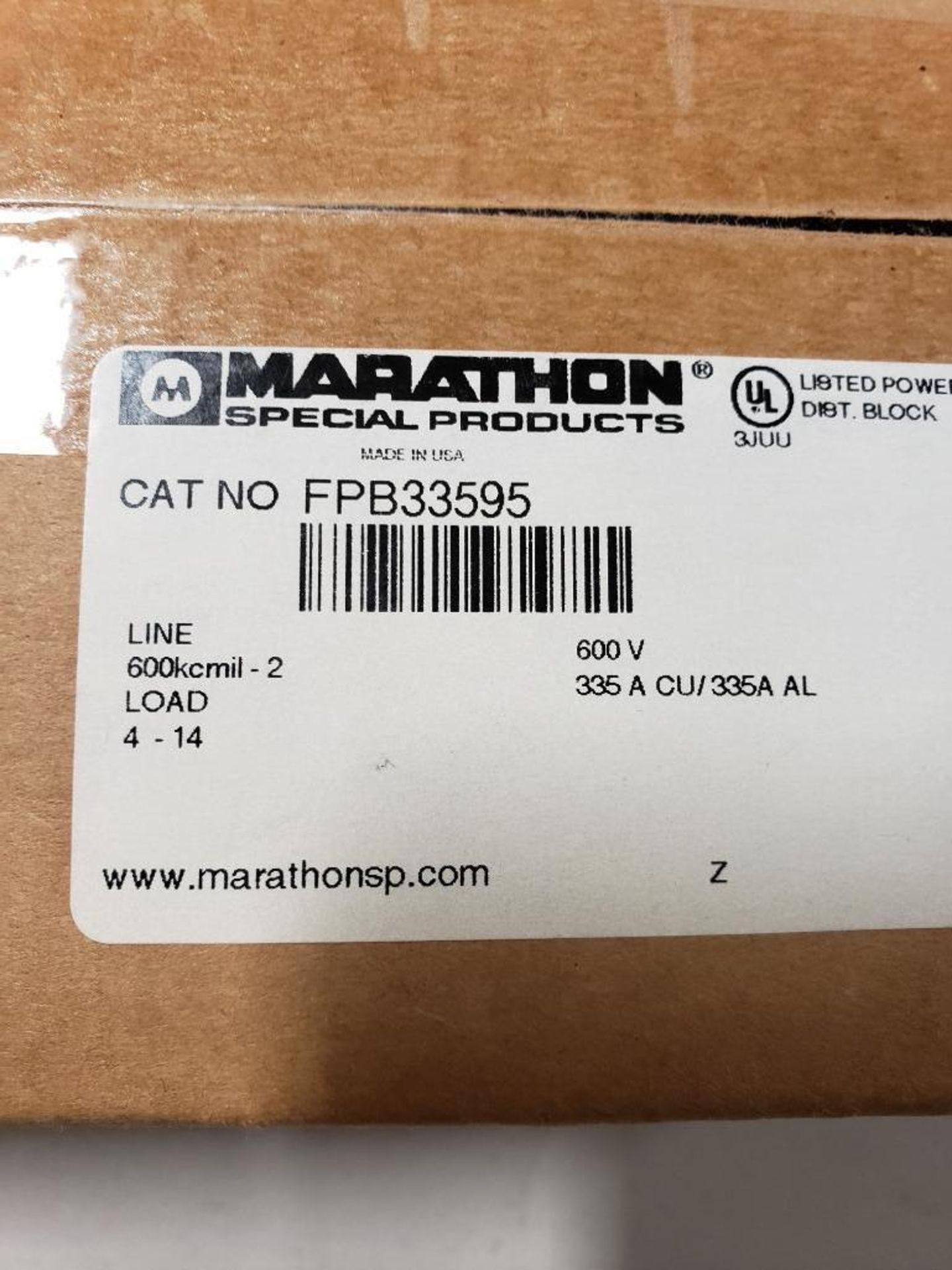 Qty 4 - Marathon catalog number FPB33595. New in boxes. - Image 2 of 2