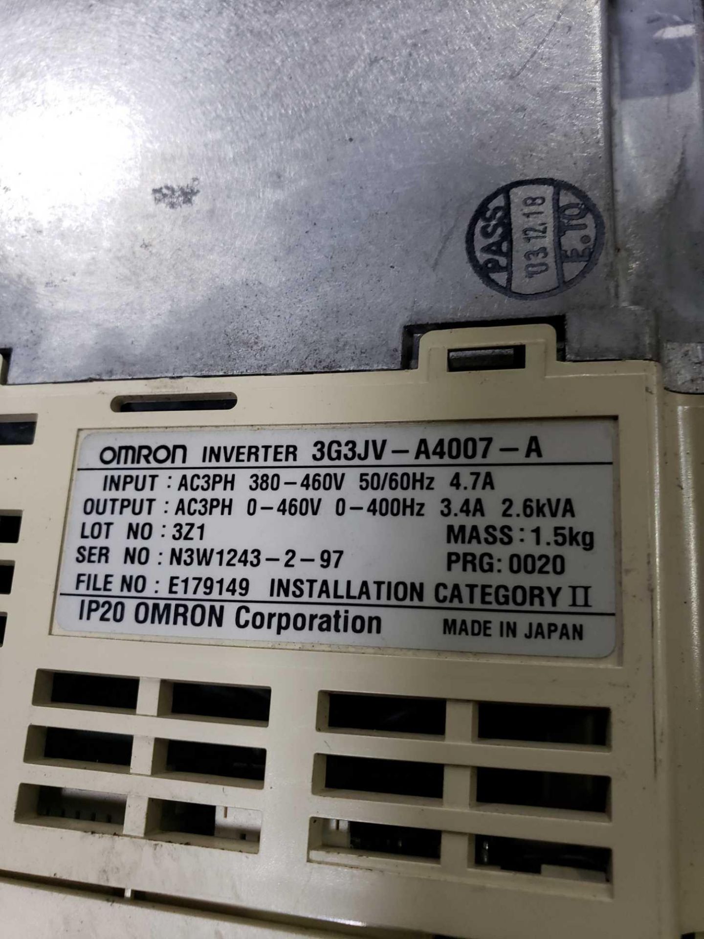 Qty 2 - Omron inverter drive model 3G3JV-A4007-A. - Image 2 of 2