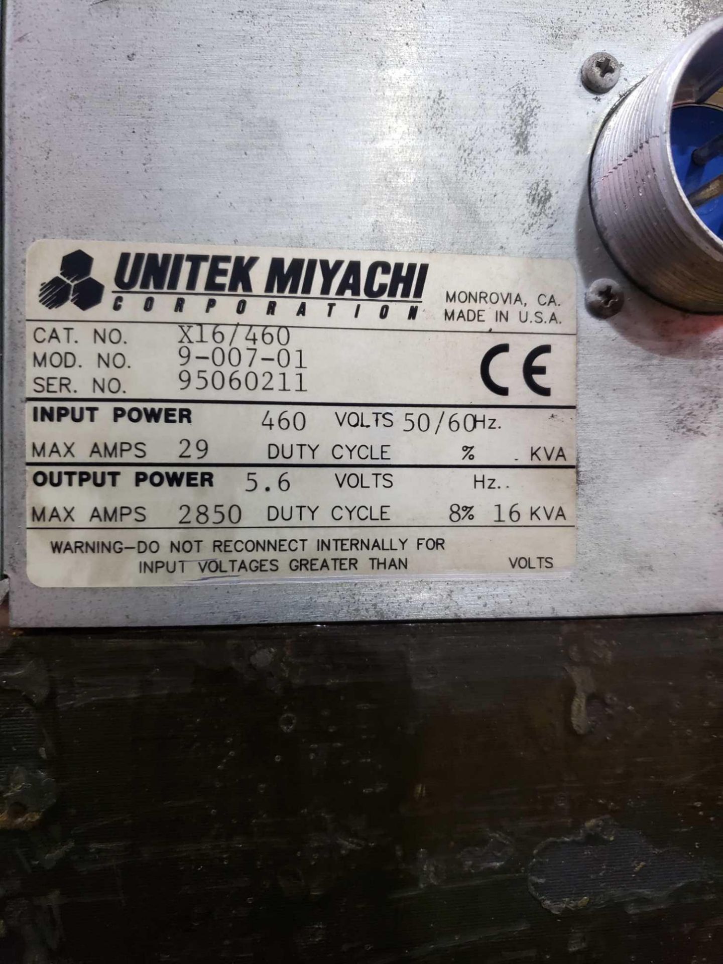 Unitek Unipulse transformer catalog X16/460, model 9-007-01. - Image 3 of 3