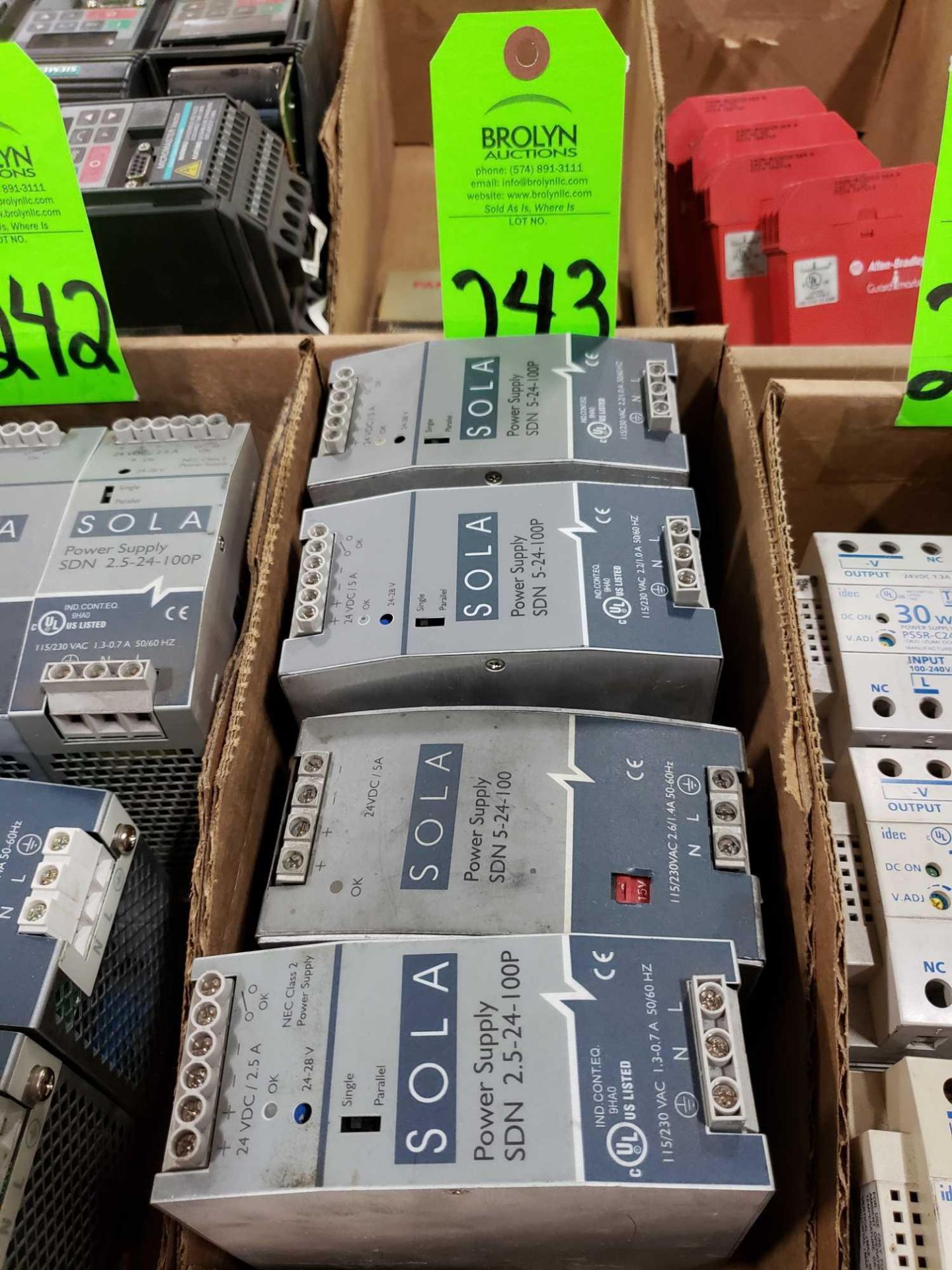 Qty 4 - Assorted Sola power supplies.