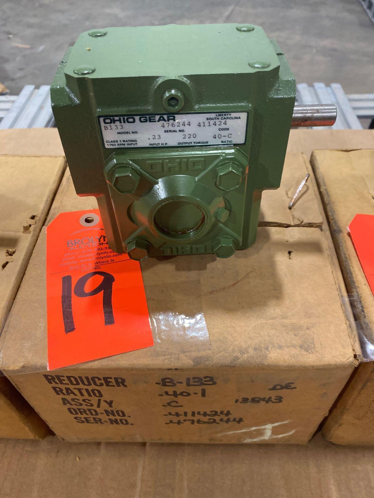 Ohio Gear model B-133 gearbox. 40-C ratio. New in box.