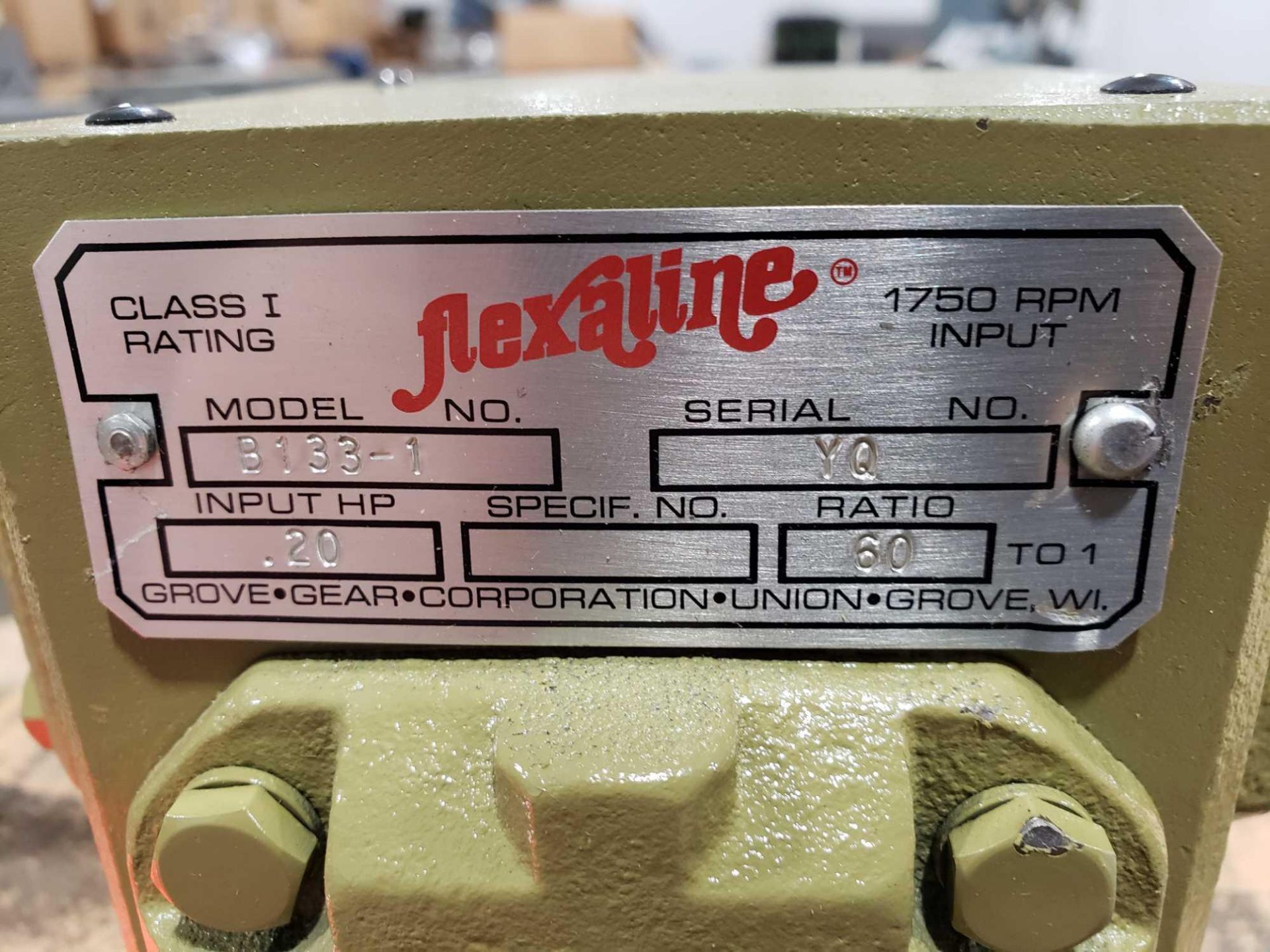Grove Gear Flexaline Model B133-1 gear box reducer, ratio 60:1. New in box. - Image 2 of 2