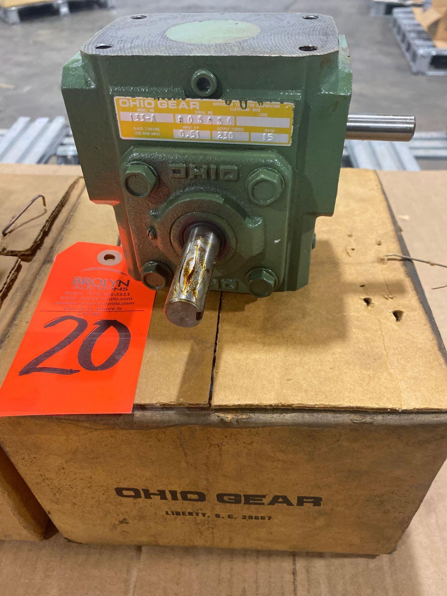 Ohio Gear model 133-A gearbox. 15:1 ratio. New in box.