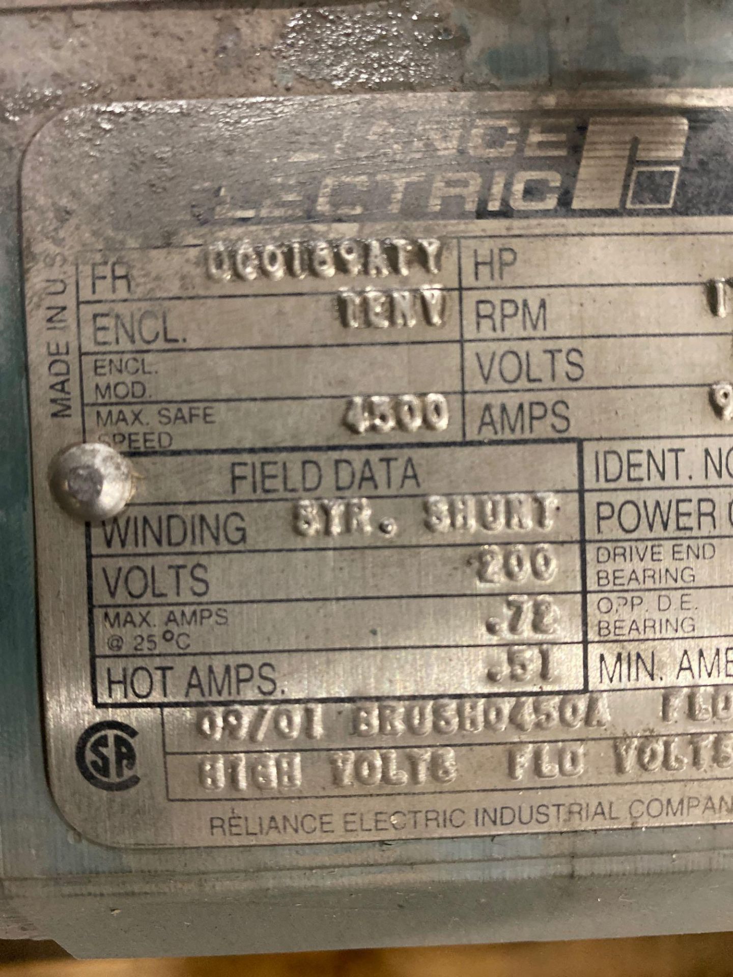 2hp Reliance Electric RPM III DC motor, model T18R1117D-JD. . 1750rpm, 180v. - Image 4 of 5
