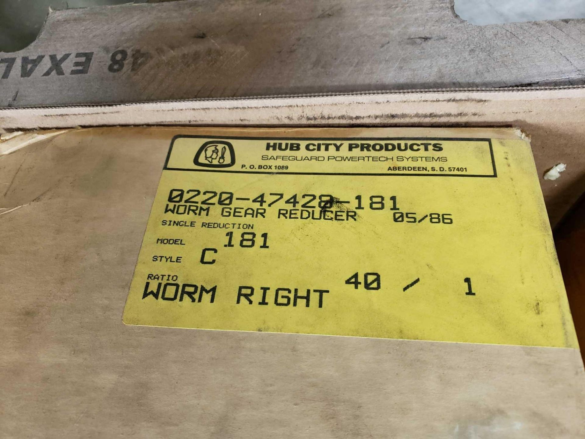 Hub City gear box speed reducer model 181, ratio 40/1WR, style C. New in box. - Image 3 of 3