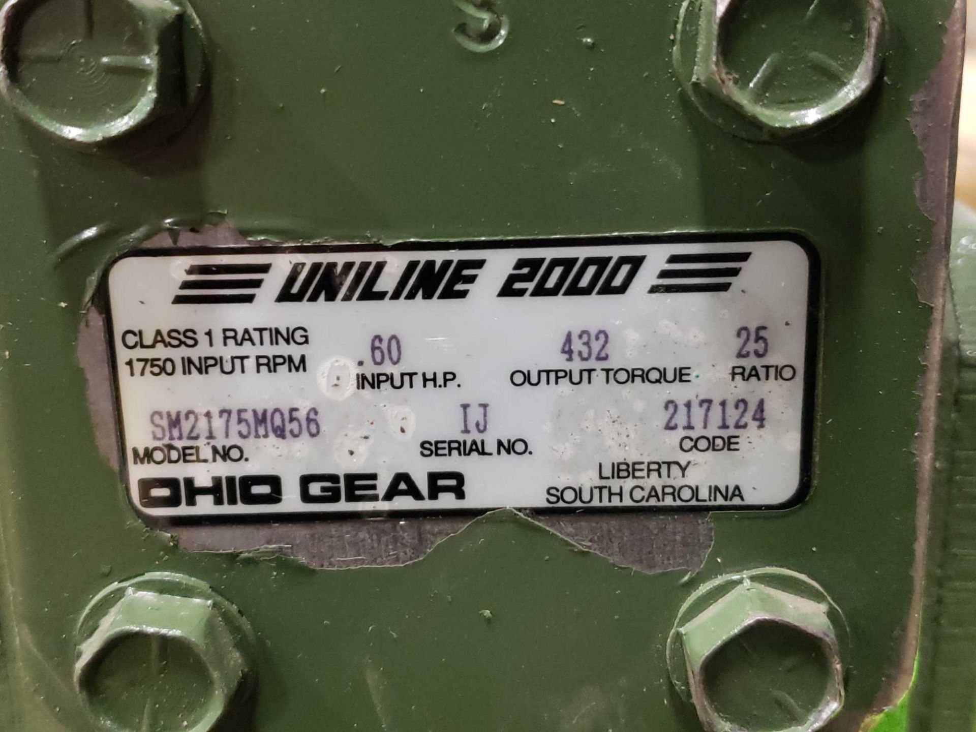 Ohio Gear model SM2175MQ56 speed reducer gear box. Ratio 25:1. New in box. - Image 2 of 3
