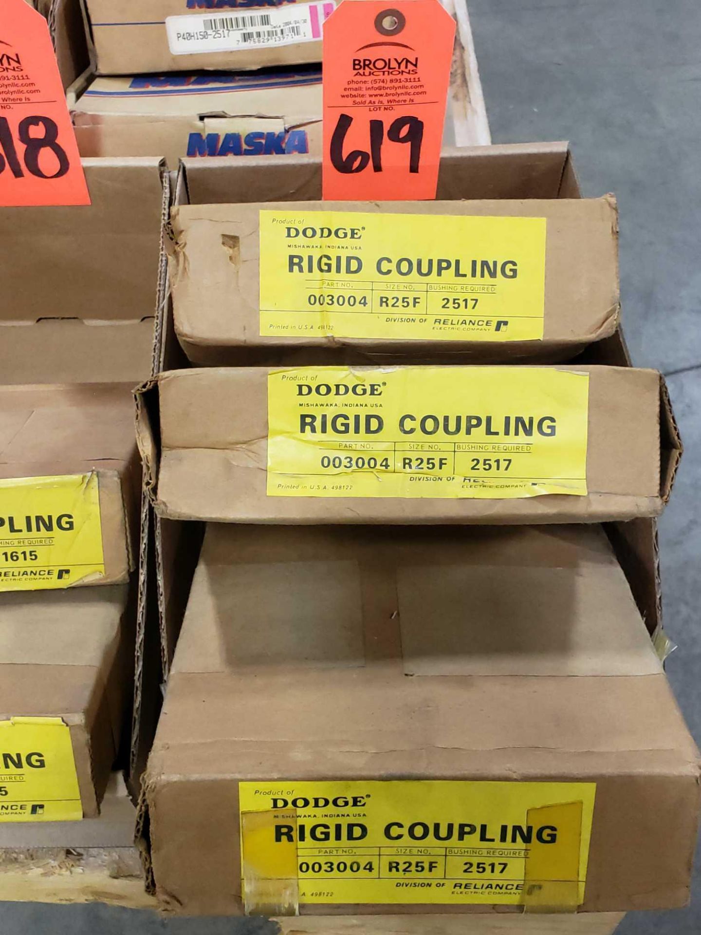 Qty 3 - Dodge Coupling size R25F. New in box.