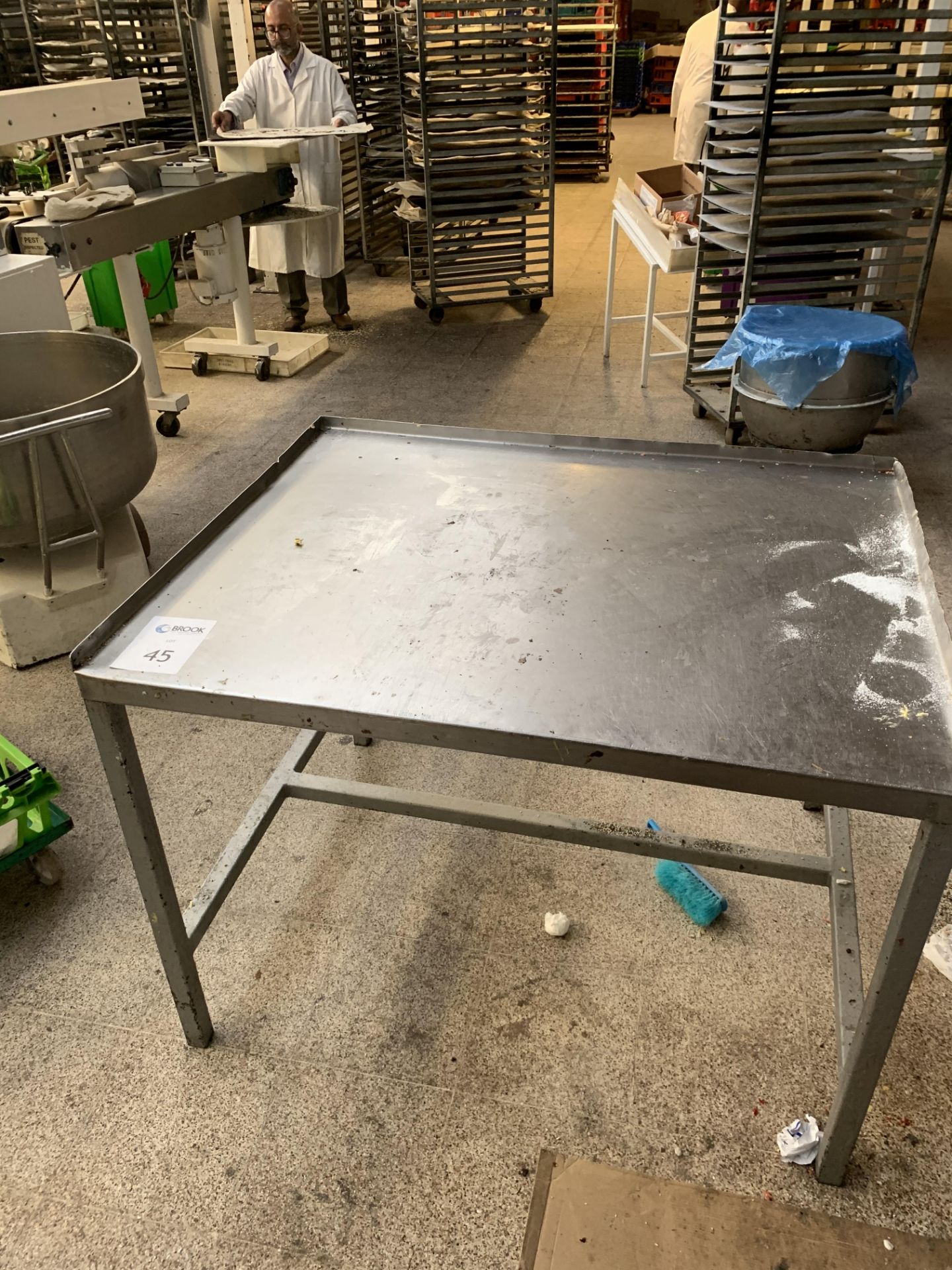 mild steel frame table approx. 4x3