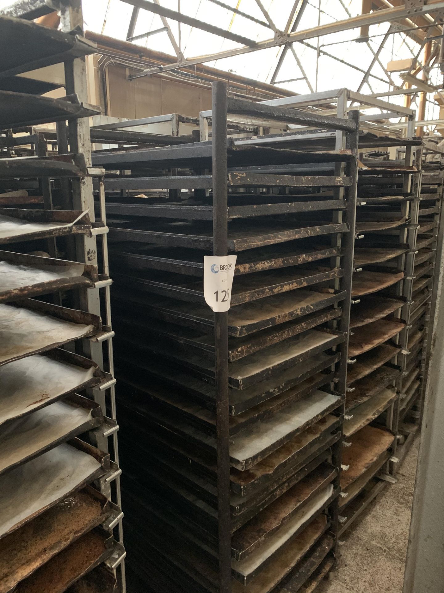 5 assorted bakery racks not to include trays