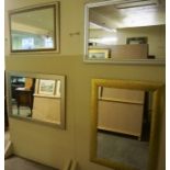 Four Modern Wall Mirrors, (4)