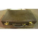 An Edwardian Ladies Vanity Case, With a canvas travelling cover, and silk interior, 15cm high,