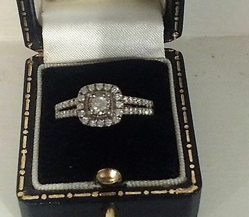 An Unmarked White Gold Square set Diamond Dress Ring, the open shoulders set with fourteen small - Image 2 of 2