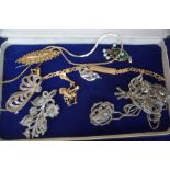 A Mixed Lot of Gold and Costume Jewellery, To include a Victorian 9ct gold brooch, a gold chain,