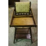 An Antique Childs Metamorphic Feeding Chair/Baby Walker, 92cm high