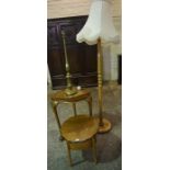 A Small Mixed Lot of Occasional Furniture, Comprising of a floor lamp with shade, corner table,