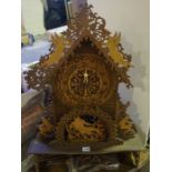 A Fretwork Bracket Clock by Seth Thomas U.S.A, 70cm high