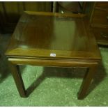 A Chinese Style Occasional Table, 56cm high, 60cm wide, also with a corner what not, (2)
