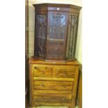 A Hardwood Chest of Drawers, With two small drawers above three long drawers, 86cm high, 85cm